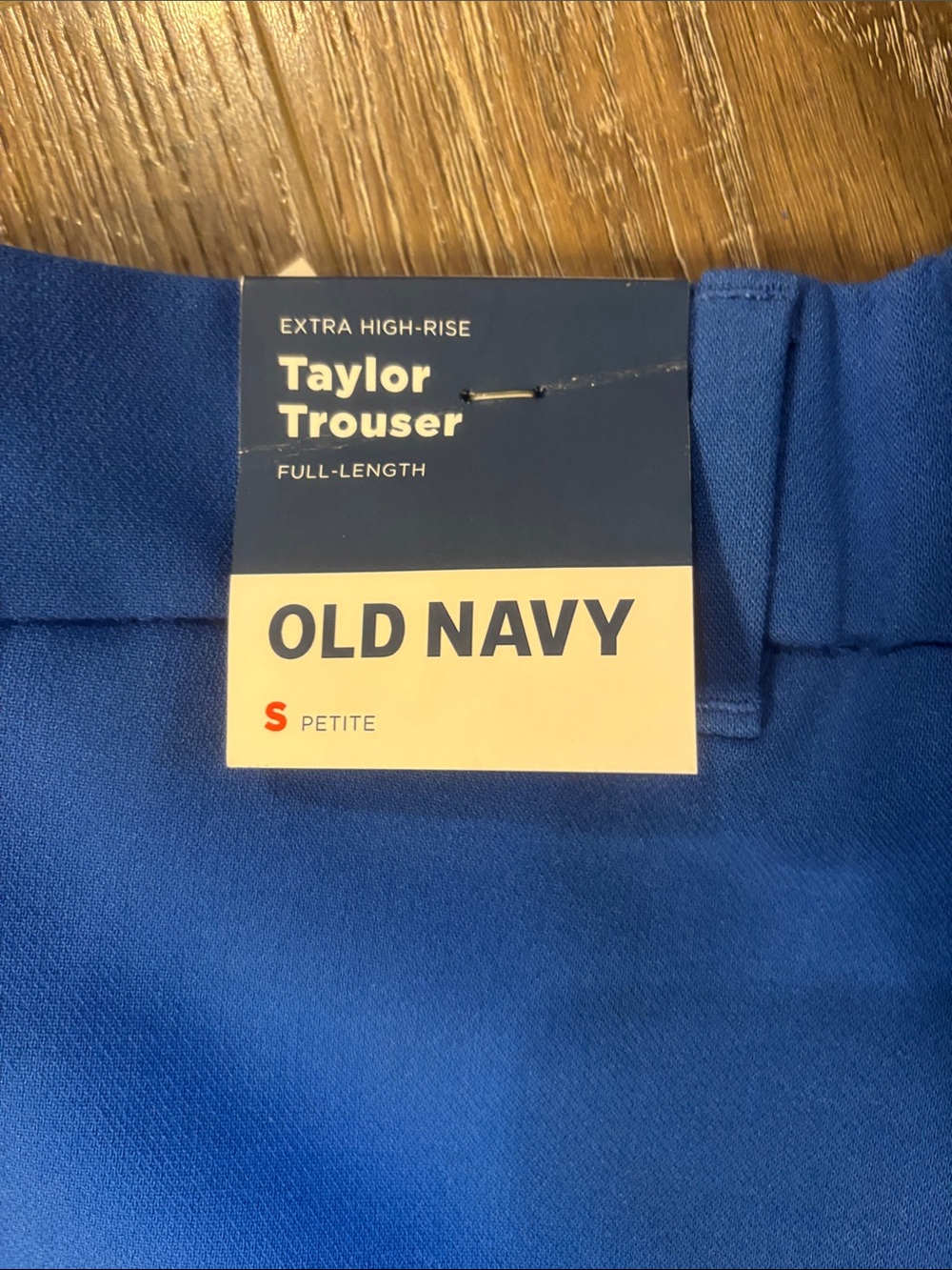 Old Navy Taylor Extra High Rise Wide Leg Trouser Pants Blue Size Small Petite - Picture 2 of 5